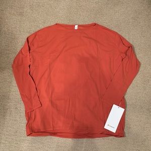 NWT! Lululemon Back In Action Long Sleeve Shirt in Red Rock
